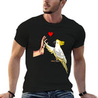 Cockatoo Love Parrot Bird Women  Ribbed Collar T-Shirt