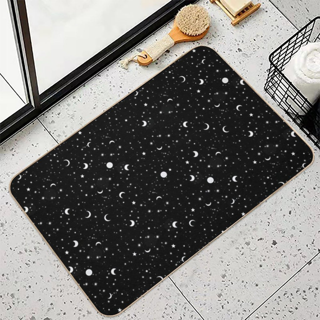 Black Universe  Fade-Resistant Bath Mat