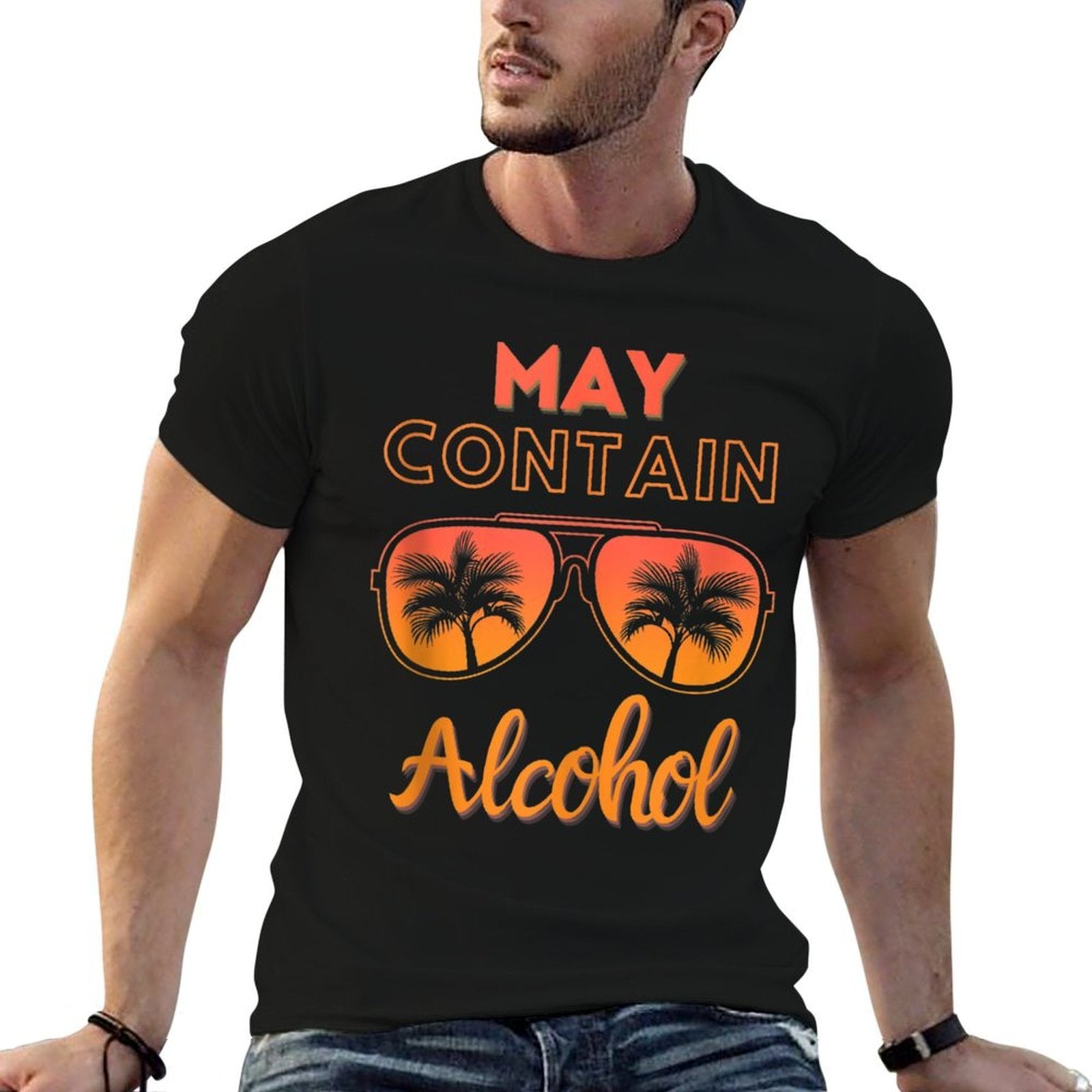 May Contain Alcohol Day Drinking Funny Summer Beach Vacation  Quick-drying T-Shirt
