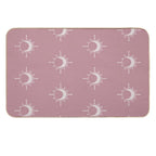 Cosmic Sun And Moon Design Soft Aesthetic In Muted Colors Deep Pink  High-Traffic Bath Mat