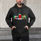 Peanuts - Christmas Group Snoopy Holiday Lights House Sweatshirt Adjustable Hood Hoodie