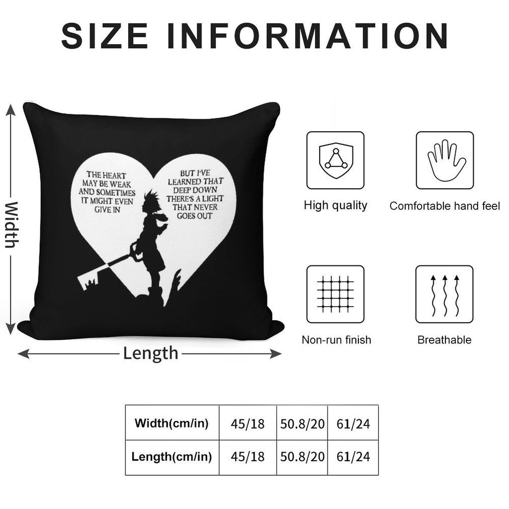 Kingdom Hearts Sora Quote Soft Multiple Sizes Throw Pillow