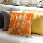 Orange Paint Brush Soft High-Density Material Throw Pillow
