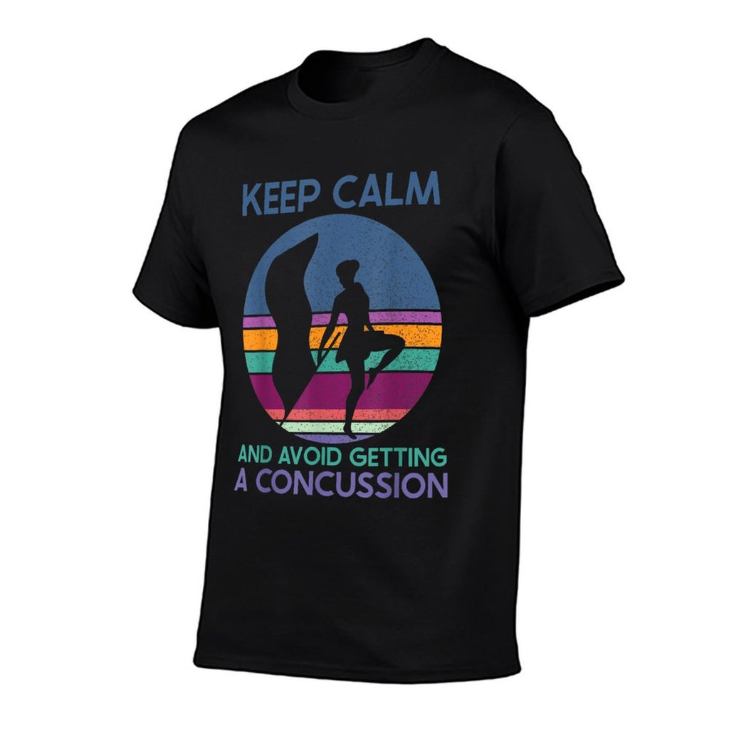 Keep Calm And Avoid Getting A Concussion Retro Color Guard  Soft T-Shirt