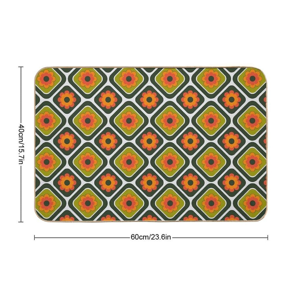 Geometric Floral Retro Durable Bath Mat