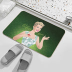 Green Flowers  Dirt-Trapping Bath Mat