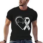 Lung Cancer Awareness Heart White Ribbon Support  Quick-drying T-Shirt