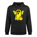 Softball Ghost Softball Lover Halloween Costume Relaxed Fit Hoodie
