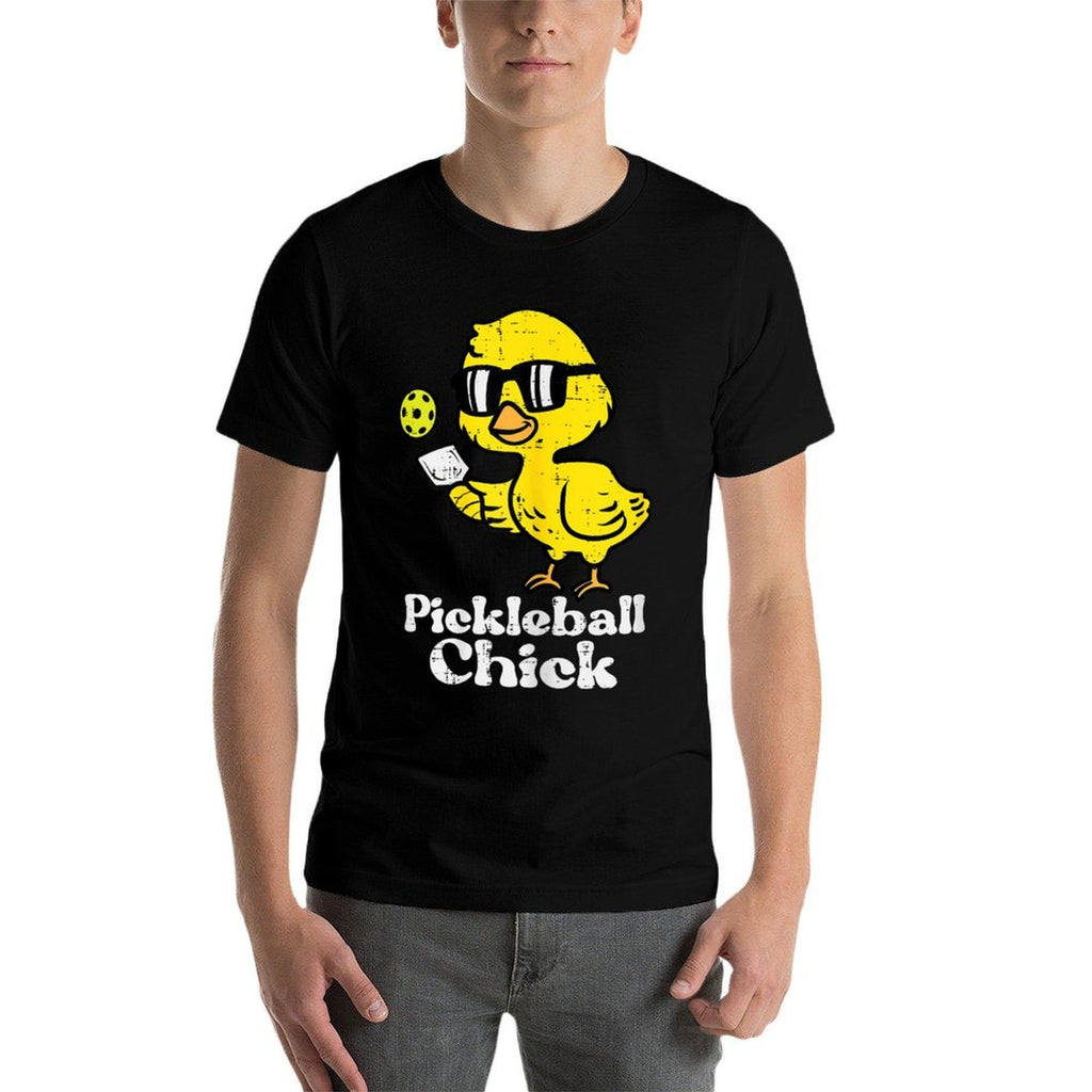 Pickleball Chick Funny Pickle Ball Women Girls Kids Toddler  Oversized Silhouette T-Shirt