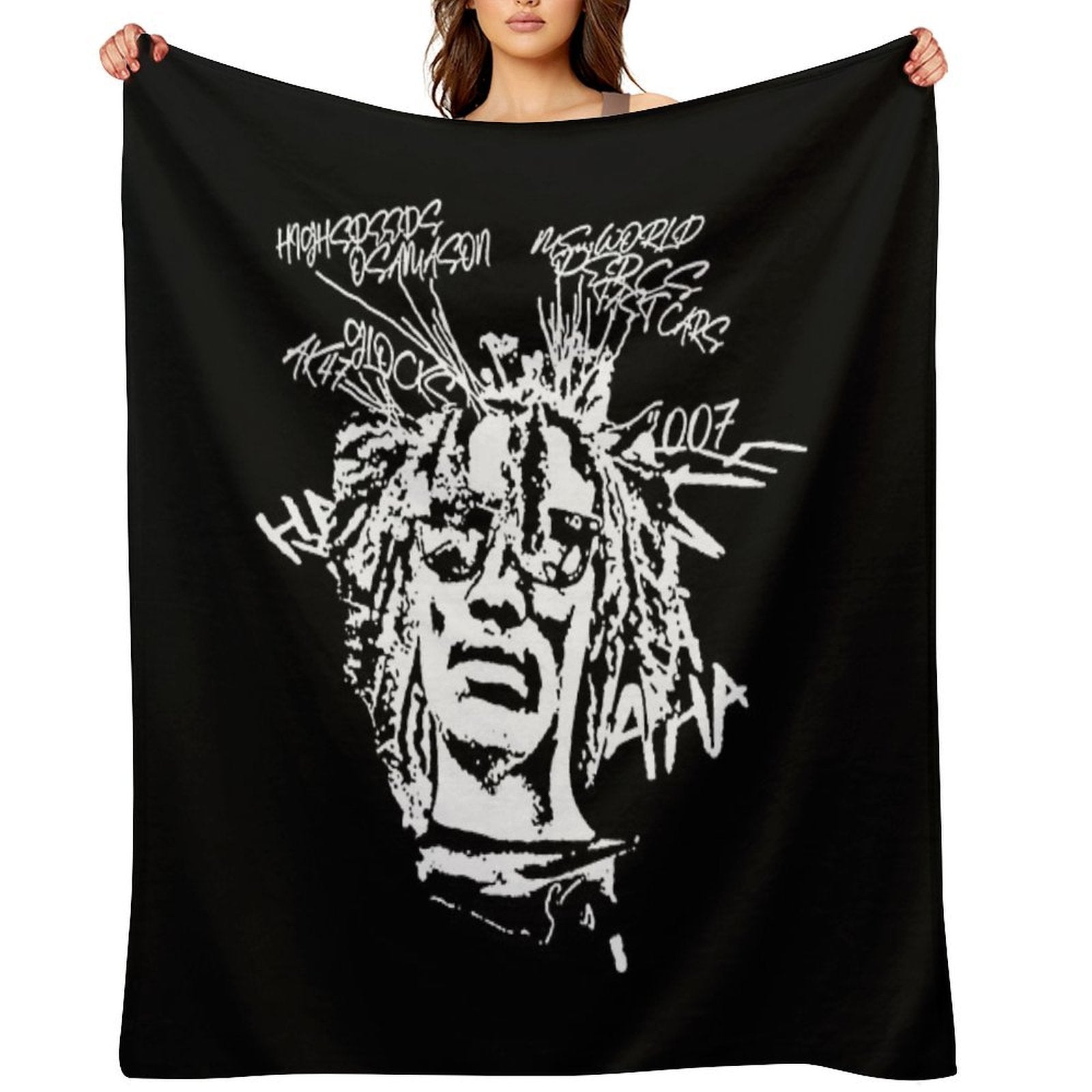Sillhouette Retro Rapper 90s Durable Throw Blanket