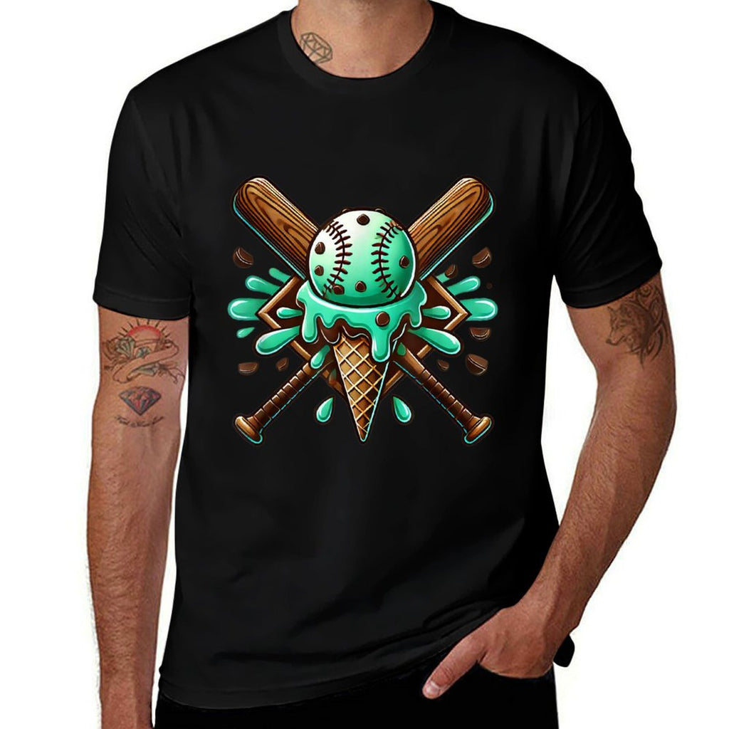 Mint Chocolate Chip Spinkle Baseball Home Plate Drip Boys  Graphic-printed T-Shirt
