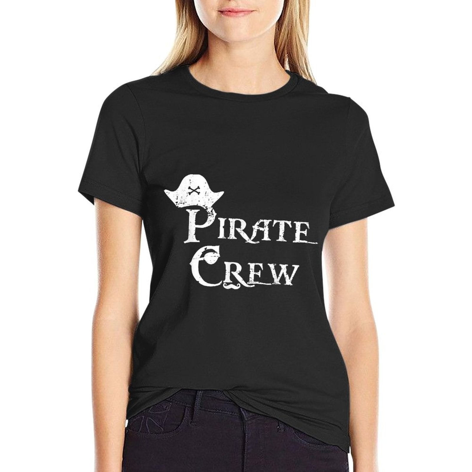 Pirate Crew Funny Halloween Costume Party Men Boys  Summer-ready Fabric T-Shirt