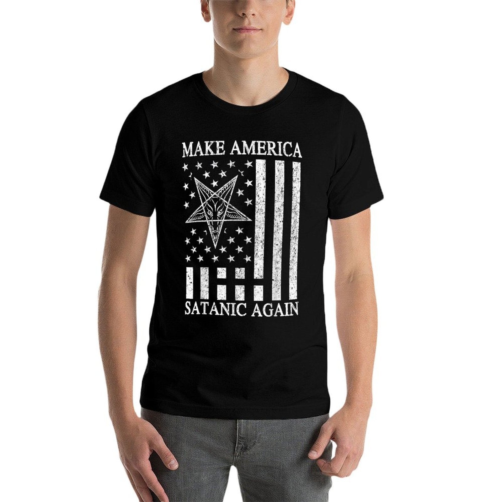 Make America Satanic Great Again Funny Gift  Summer-ready Fabric T-Shirt
