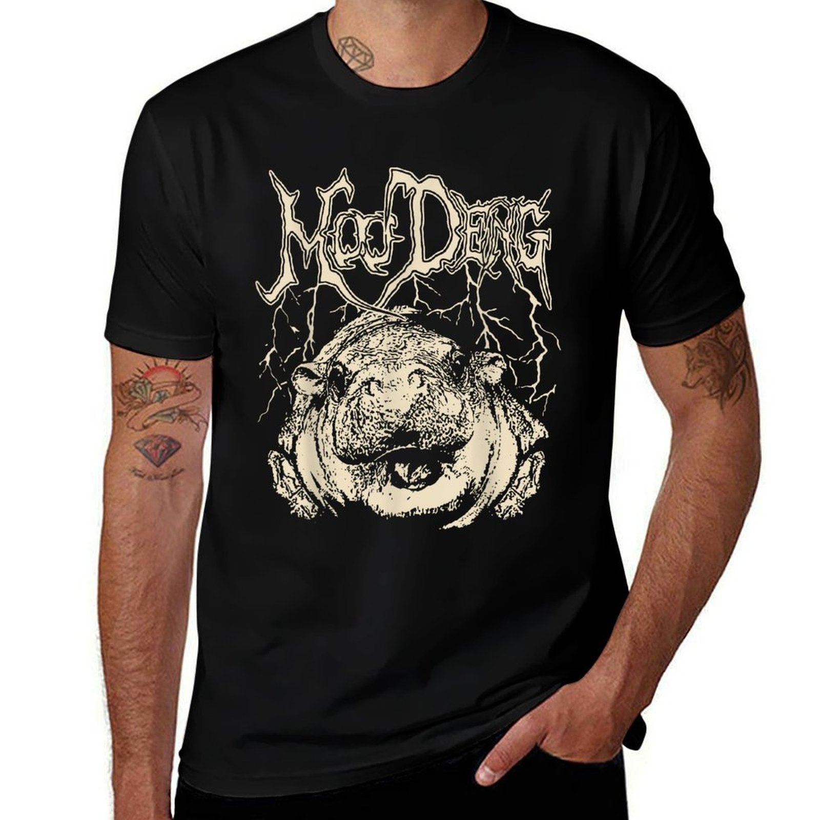 FUNNY MOO-DENG THE FAMOUS BABY PIGMY HIPPO MOODENG VINTAGE  Durable T-Shirt