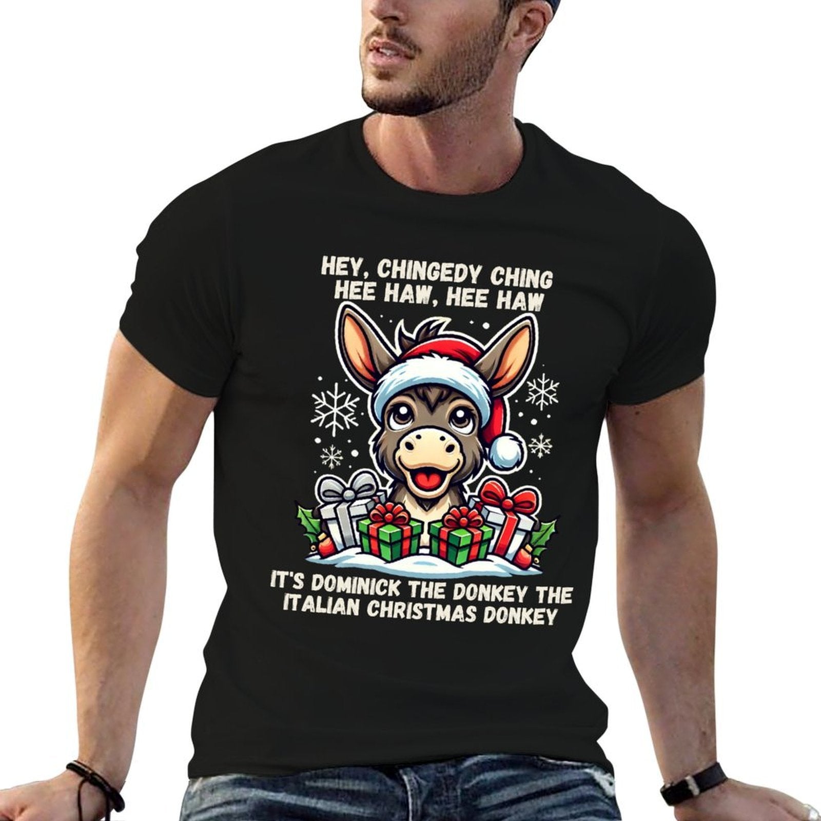 Cute Christmas Italian Christmas Donkey Dominick The Donkey  Tagless Design T-Shirt