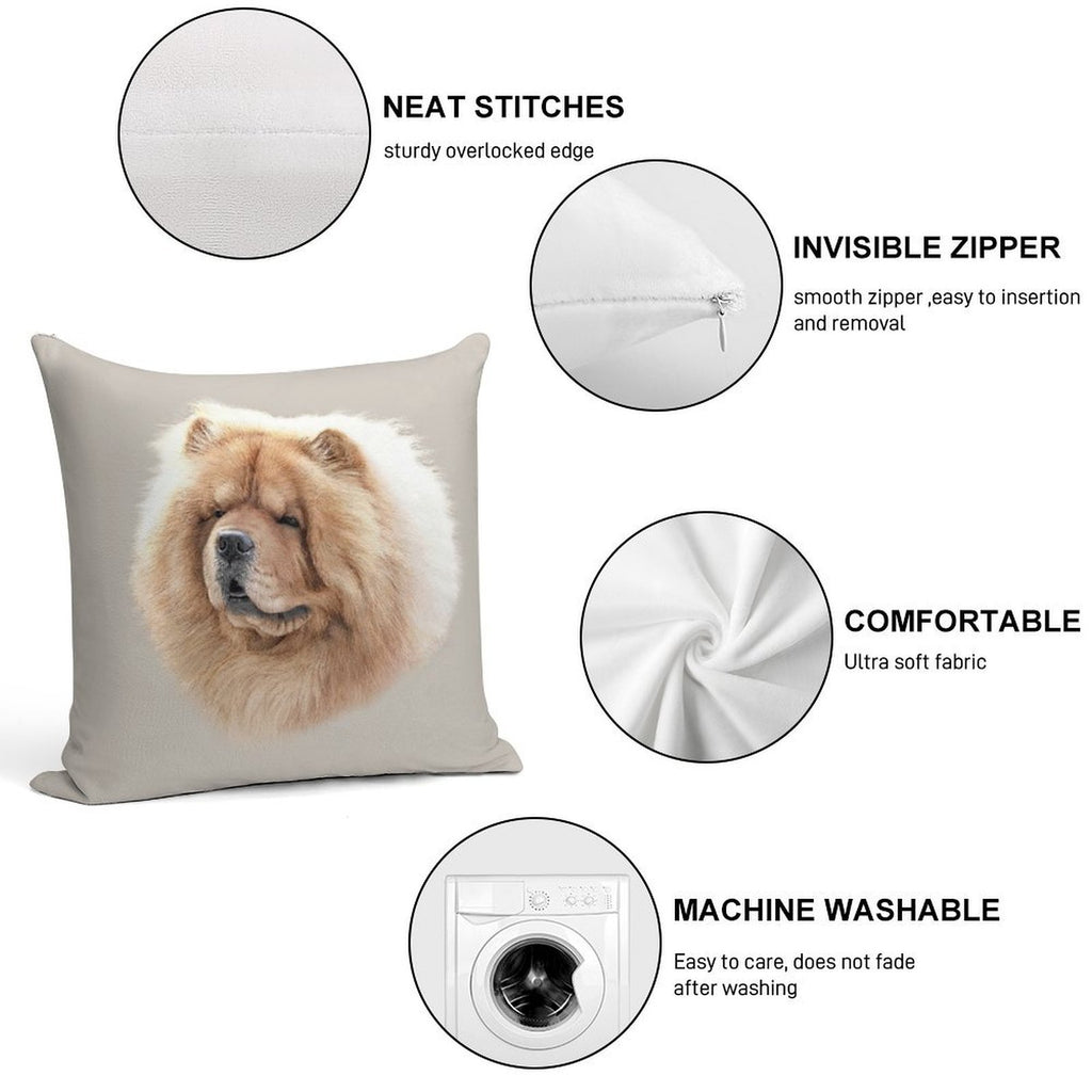 Chow Chow Soft Decorative Cover Throw Pillow