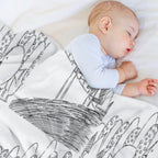 Imagine Birds with Long Legs Bw Easy Care Throw Blanket