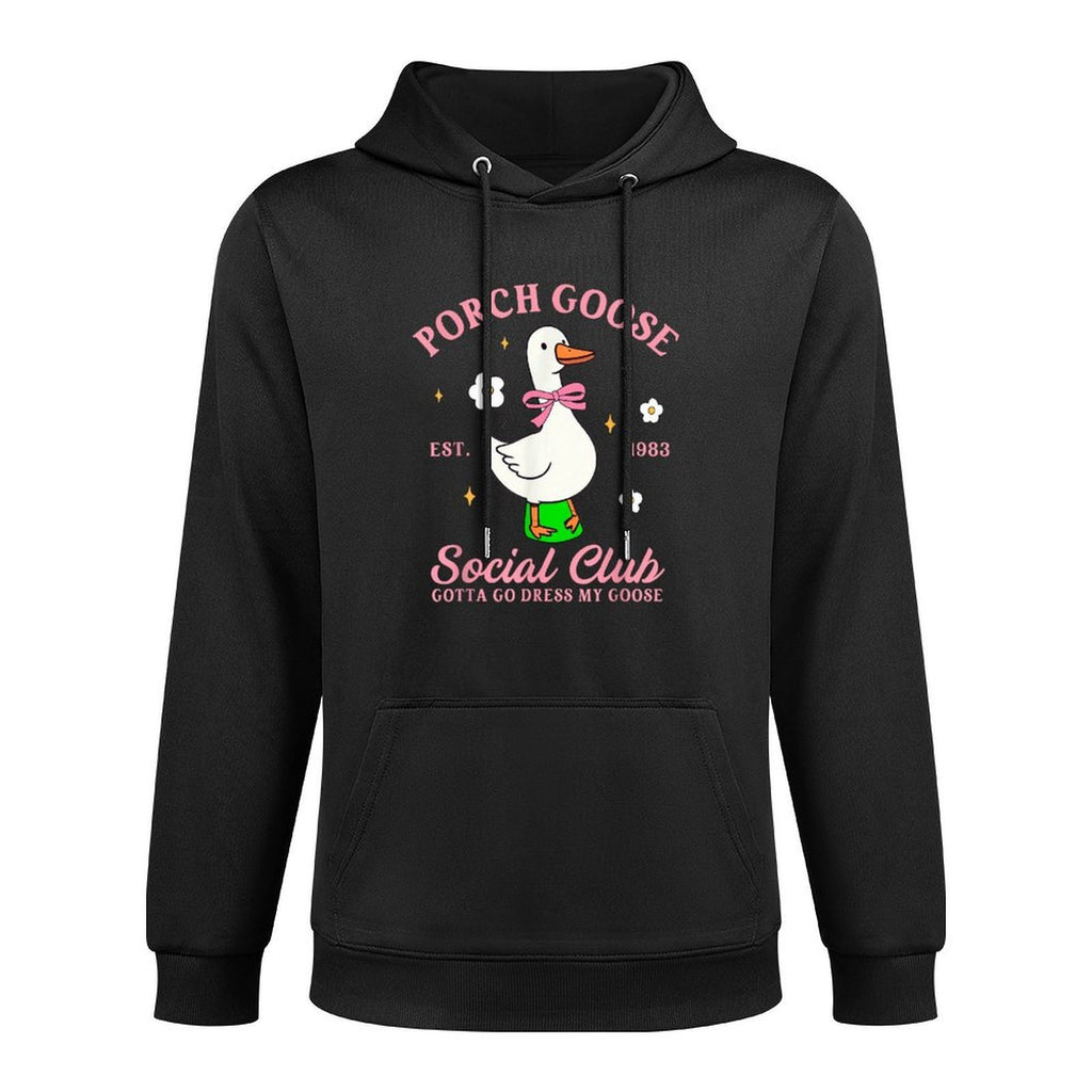 Silly Goose Porch Goose Social Club Funny Goose Honk Colorfast Hoodie