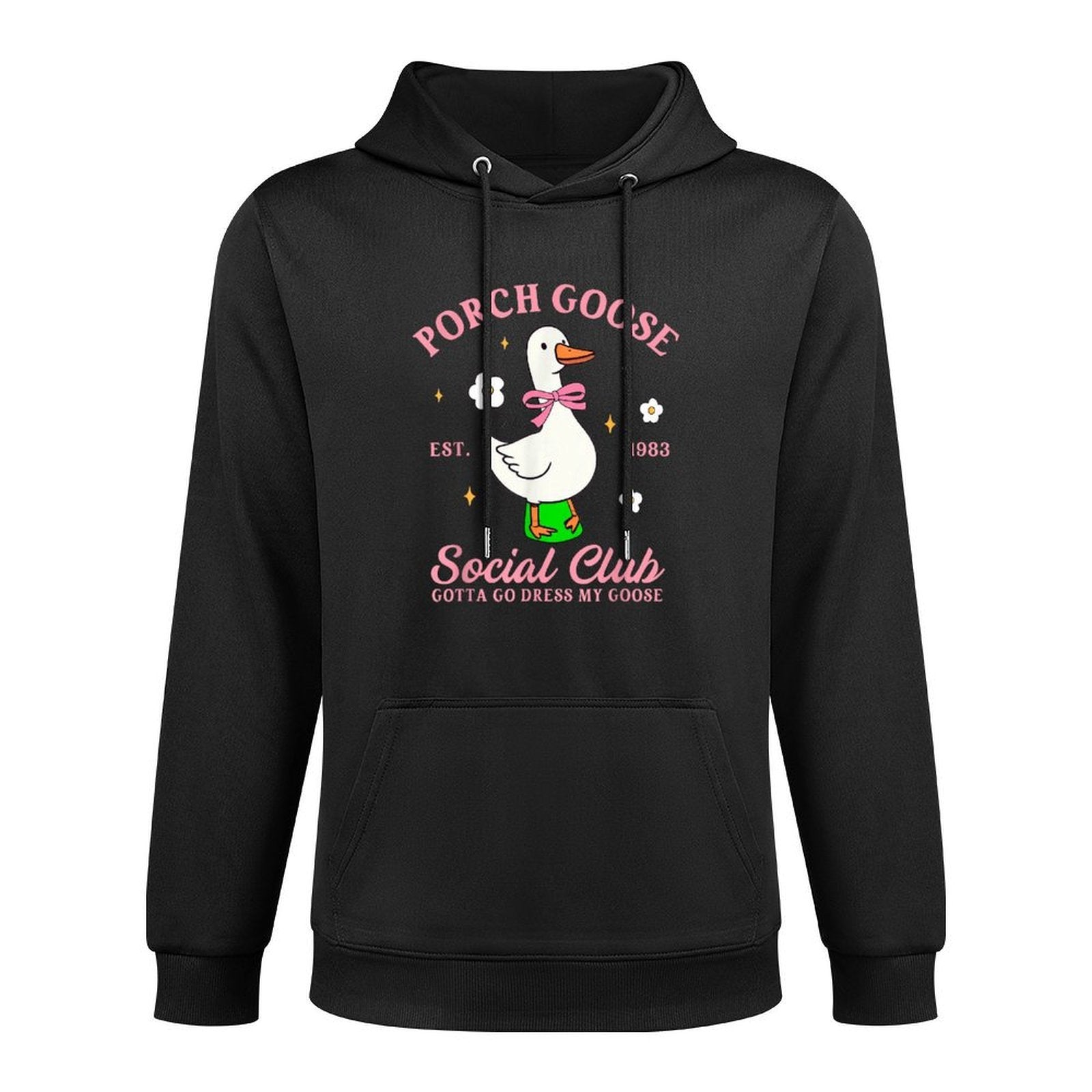 Silly Goose Porch Goose Social Club Funny Goose Honk Colorfast Hoodie