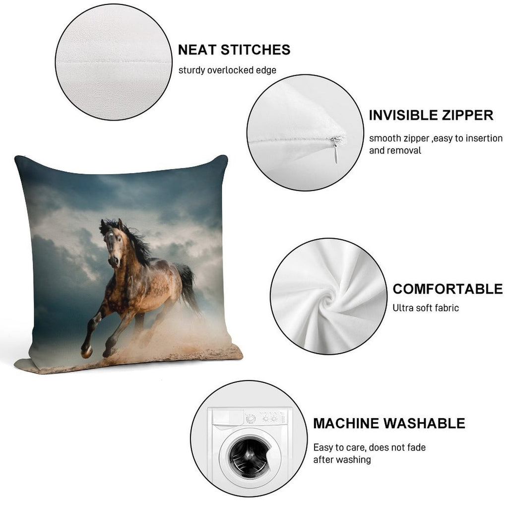 Galloping Horse Soft Style Accent Throw Pillow