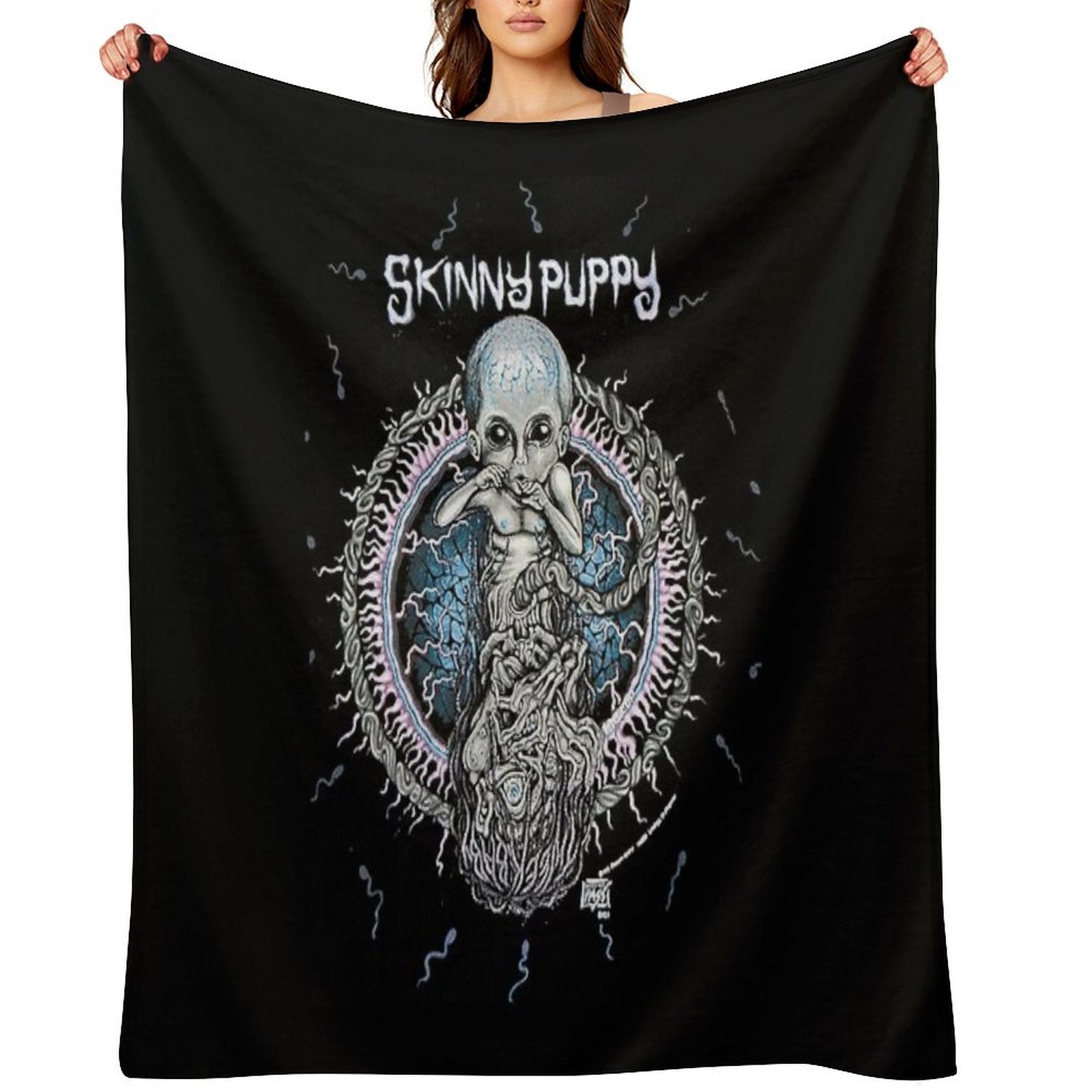 Skinny Puppy Last Rights 1992 Album Versatility Throw Blanket
