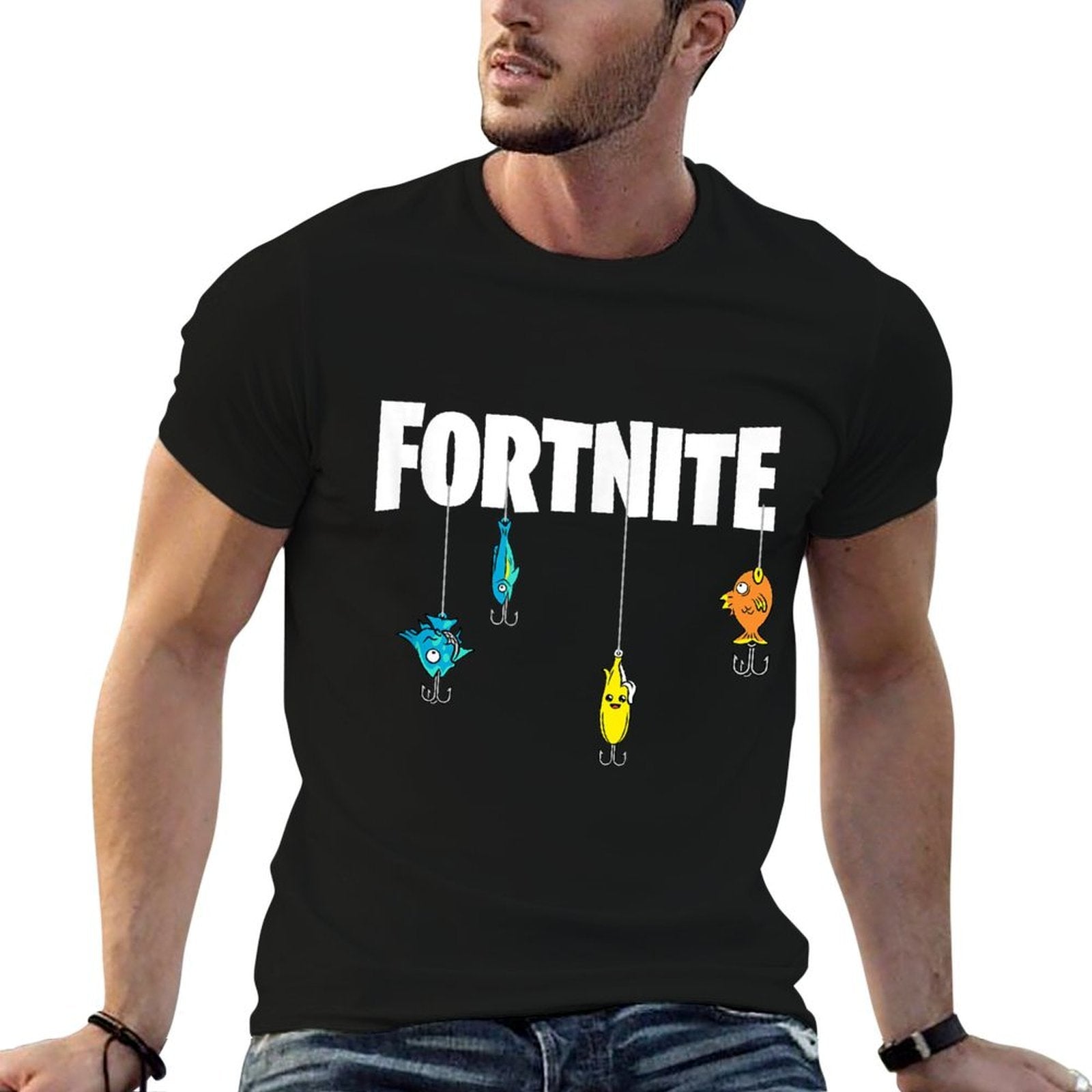Fortnite Logo Lures White  Graphic-printed T-Shirt