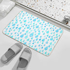 Blue Watercolor Drop Shades Art  Repositionable Bath Mat