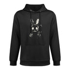 Creepy Cute Bunny Rabbit Alt Goth Grunge Horror Aesthetic, Small Cotton-Polyester Blend Hoodie