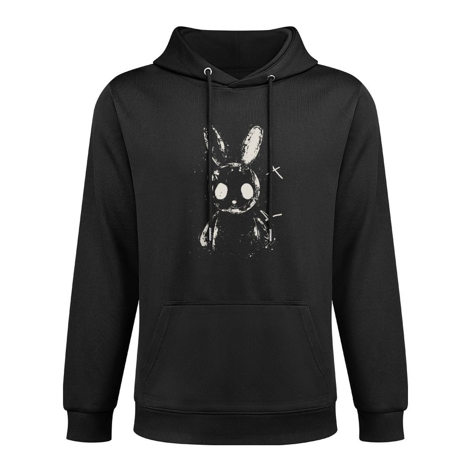 Creepy Cute Bunny Rabbit Alt Goth Grunge Horror Aesthetic, Small Cotton-Polyester Blend Hoodie