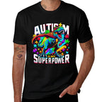 Autism Is My Superpower Autism Awareness T-Rex  Slim-fit Cut T-Shirt