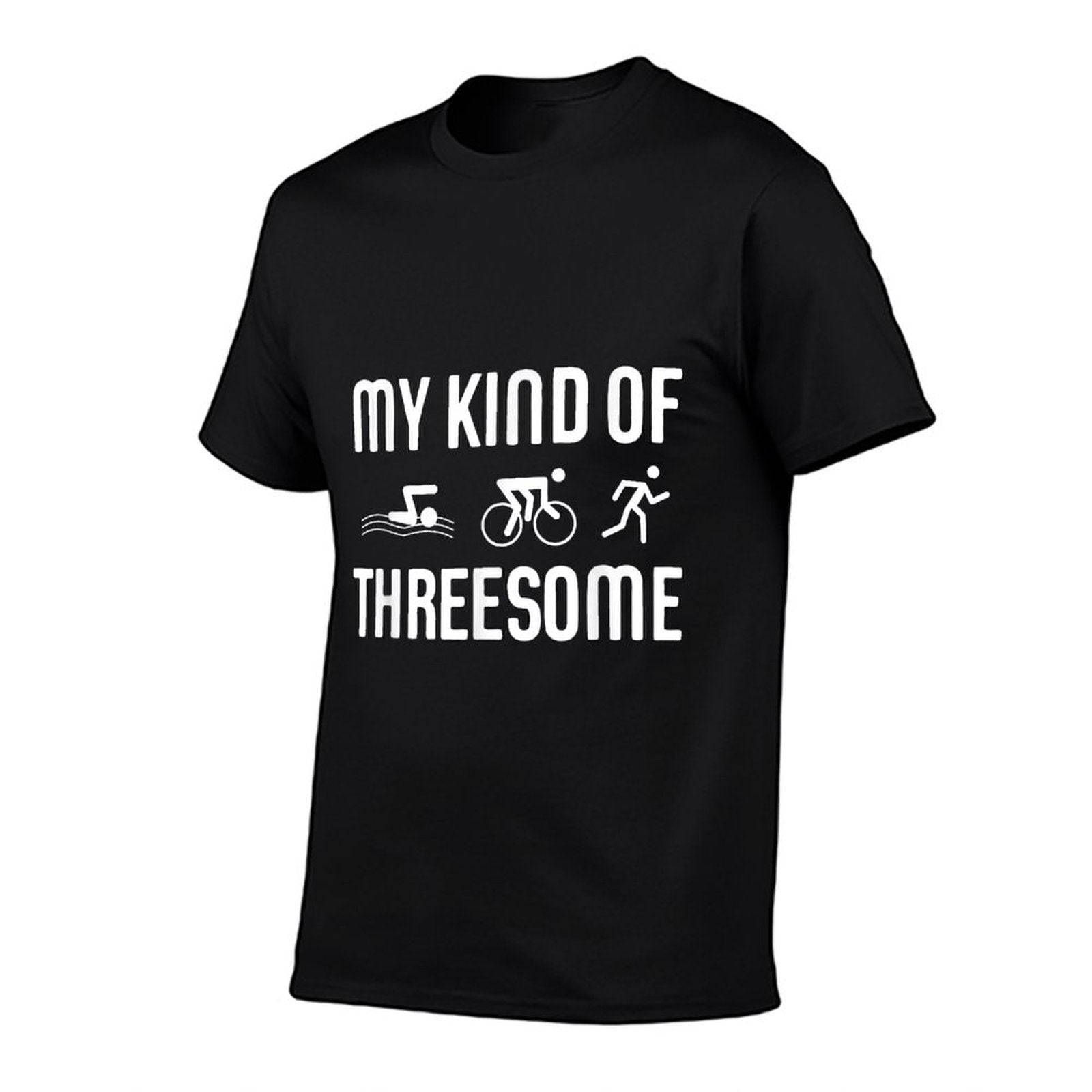 Triathlon Triathlete Funny My Kind Of Threesome Gift  Cotton T-Shirt