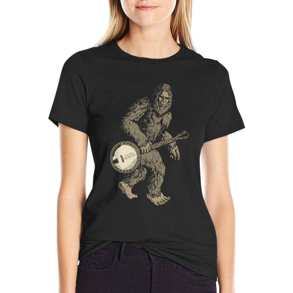 Grassquatch! Vintage Bigfoot  Bluegrass Banjo Music  Soft T-Shirt