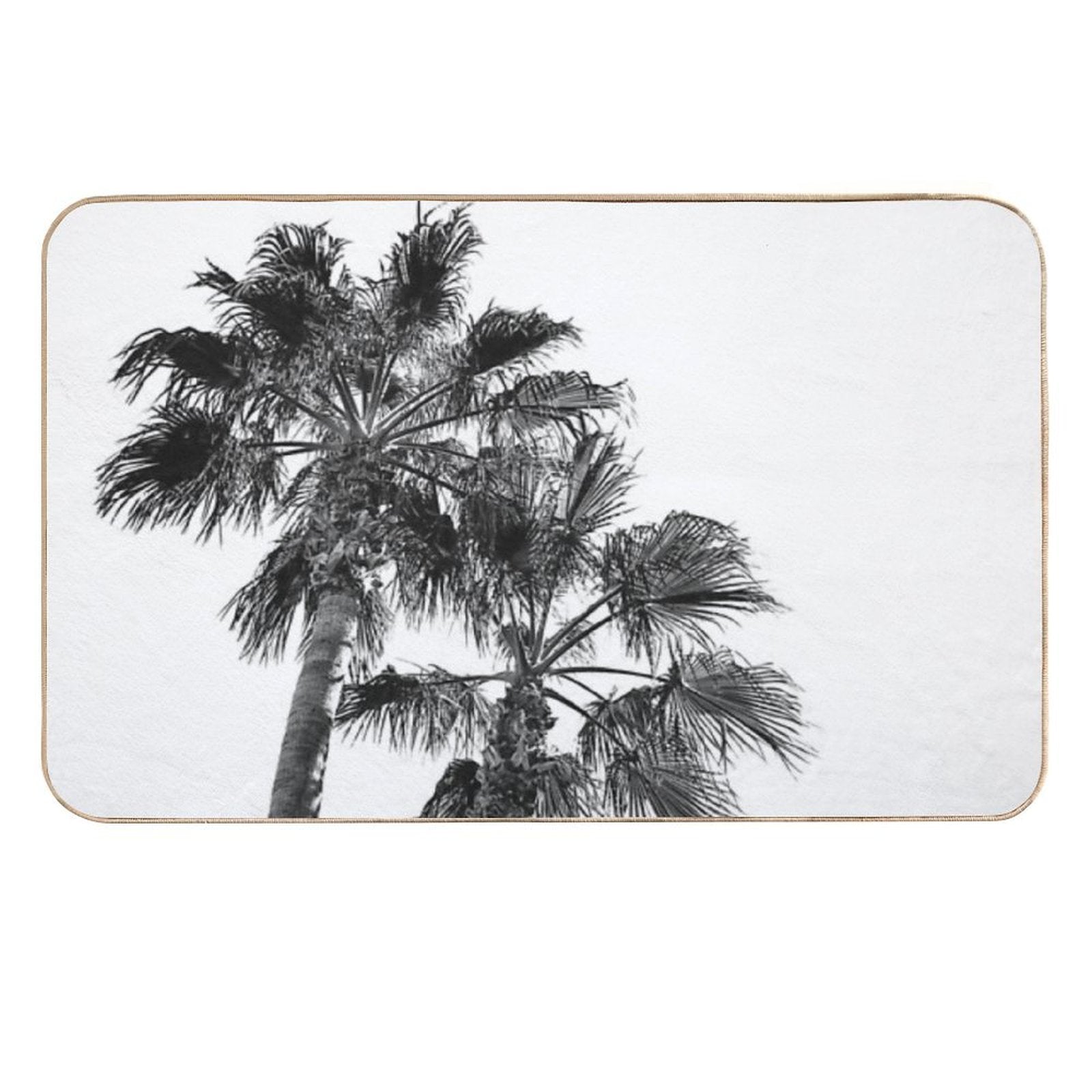 Black And White Palm Tree Print  Picture of The Summer Sky with Two Palms Beachy And Surfing Photography  Versatile Bath Mat