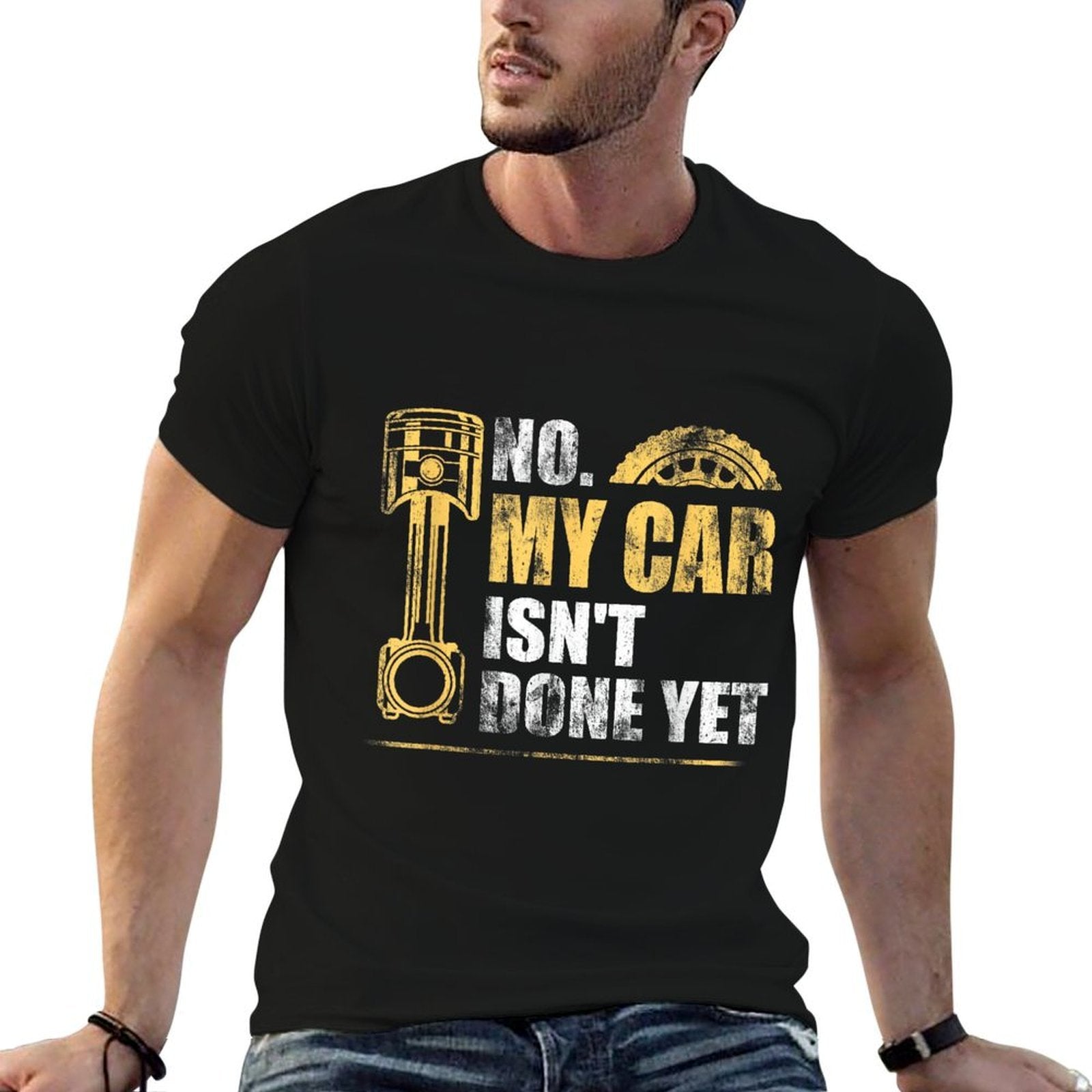 No My Car Isnt Done Yet Car Mechanic Garage Funny  Vintage-inspired T-Shirt