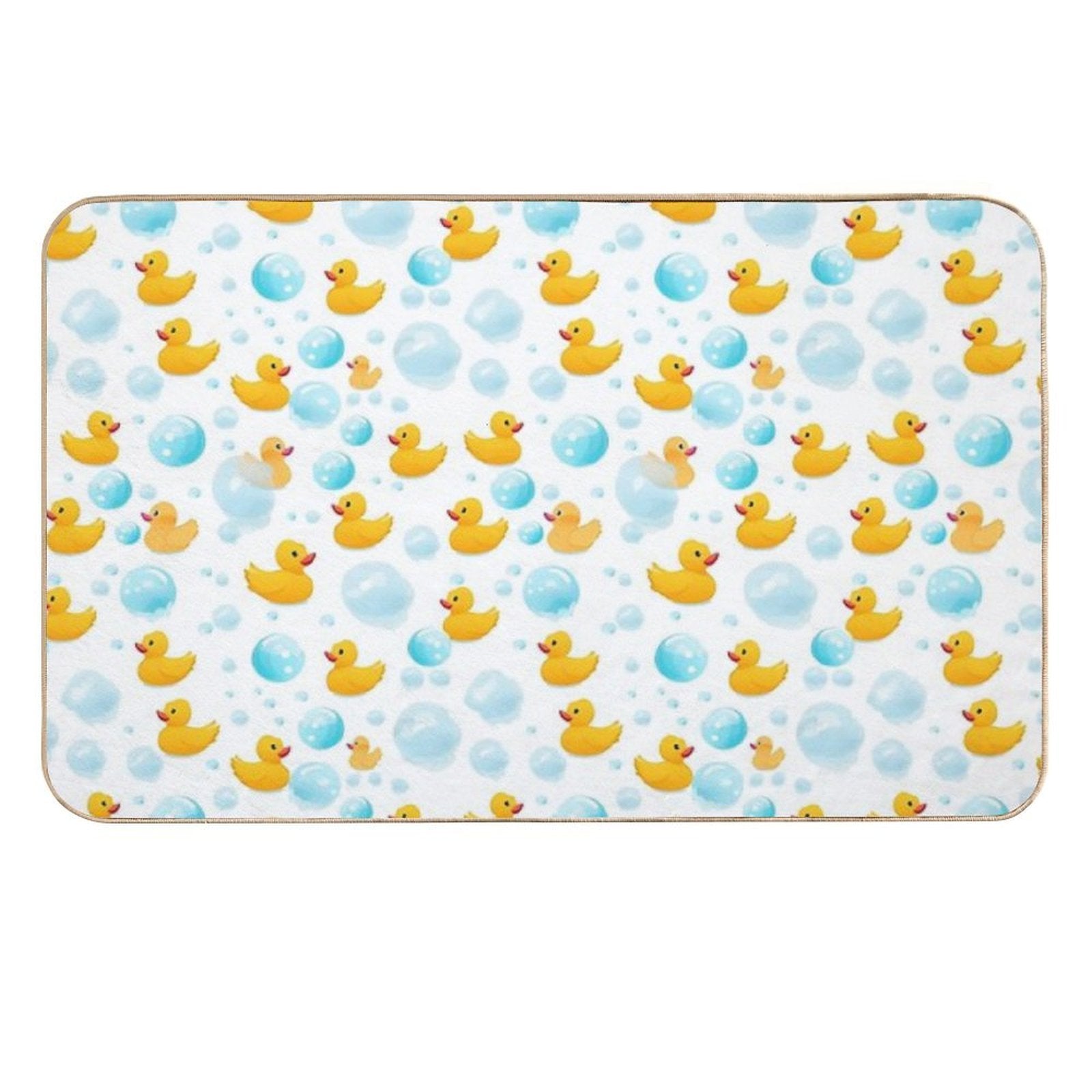 Bath-Time Duckies #1 (White BG)  Rapid-Drying Bath Mat