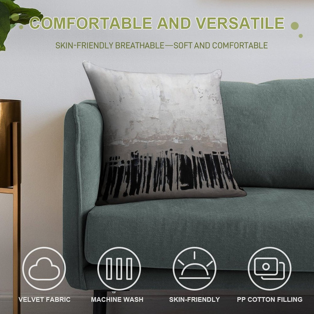 Beige Abstract Soft Home Decor Throw Pillow