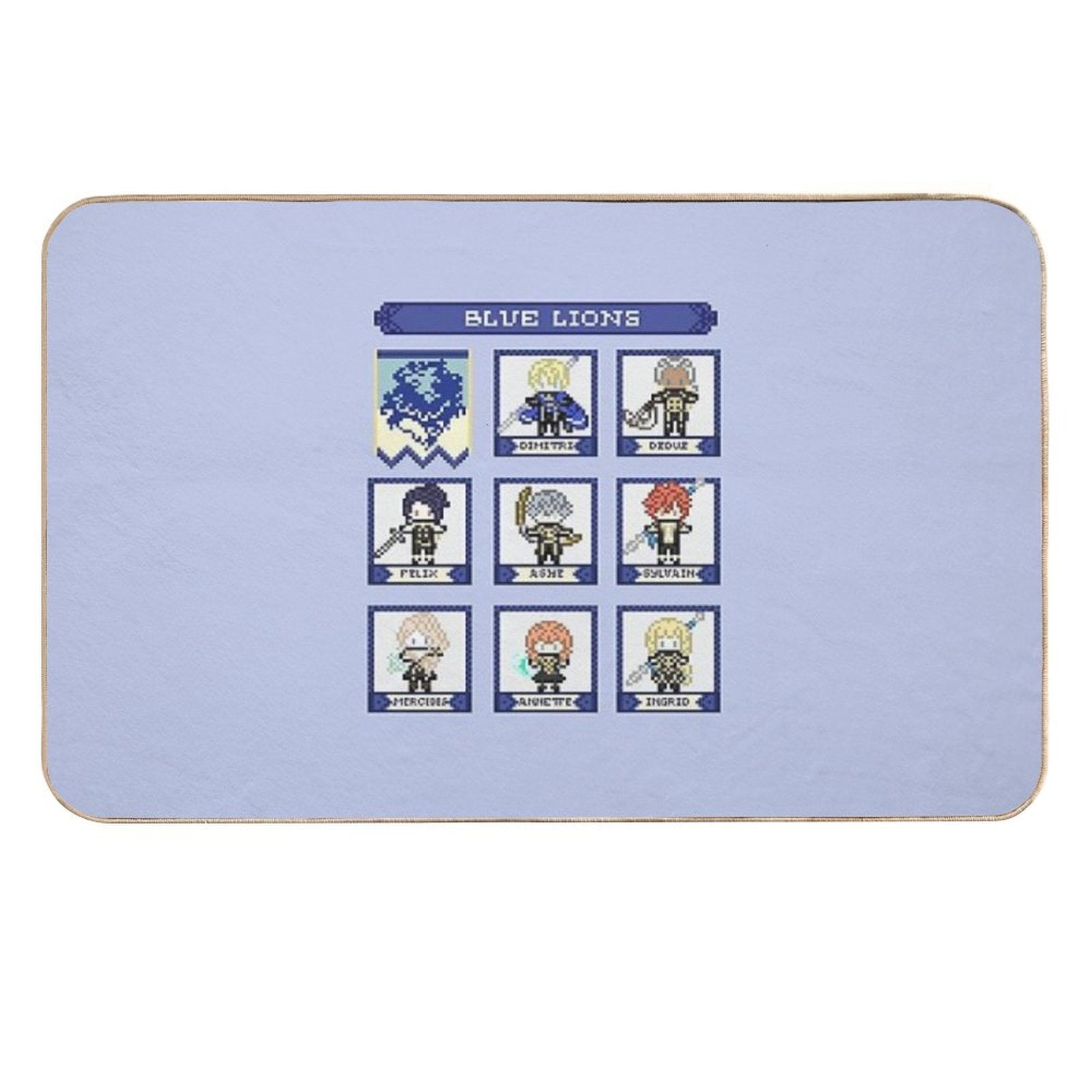 Fire Emblem Three Houses Blue Lions House Pixel Parody  Pet-Safe Bath Mat