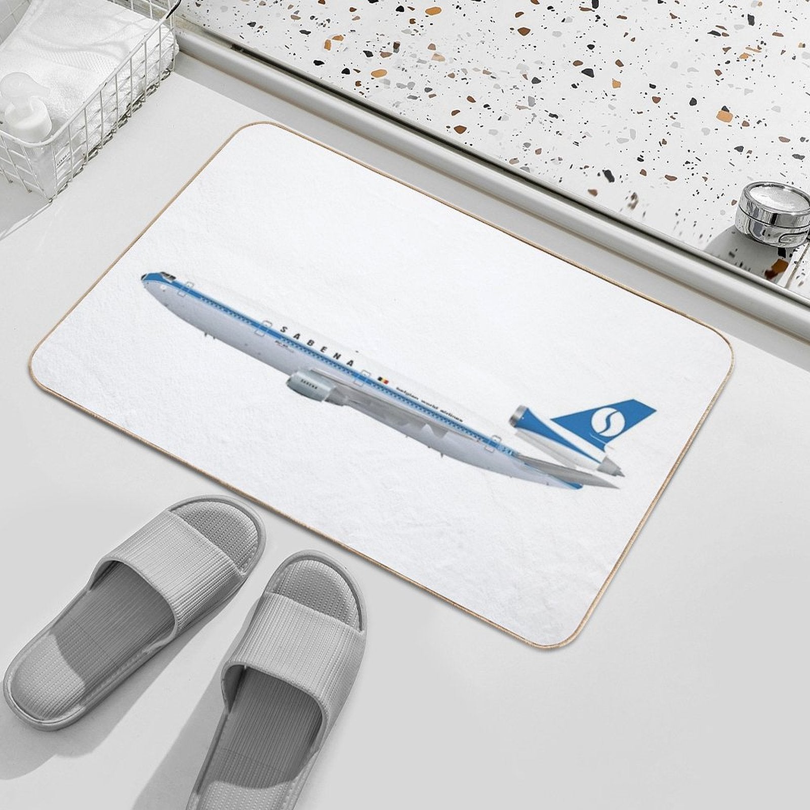 Wings In Uniform - DC-10 - Sabena - Belgian World Airlines 70s  Easy To Clean Bath Mat