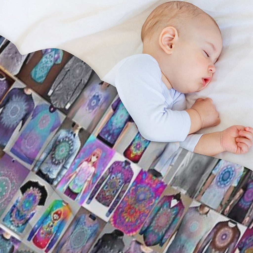 Tie Die Mandala Shirts Lightweight Throw Blanket