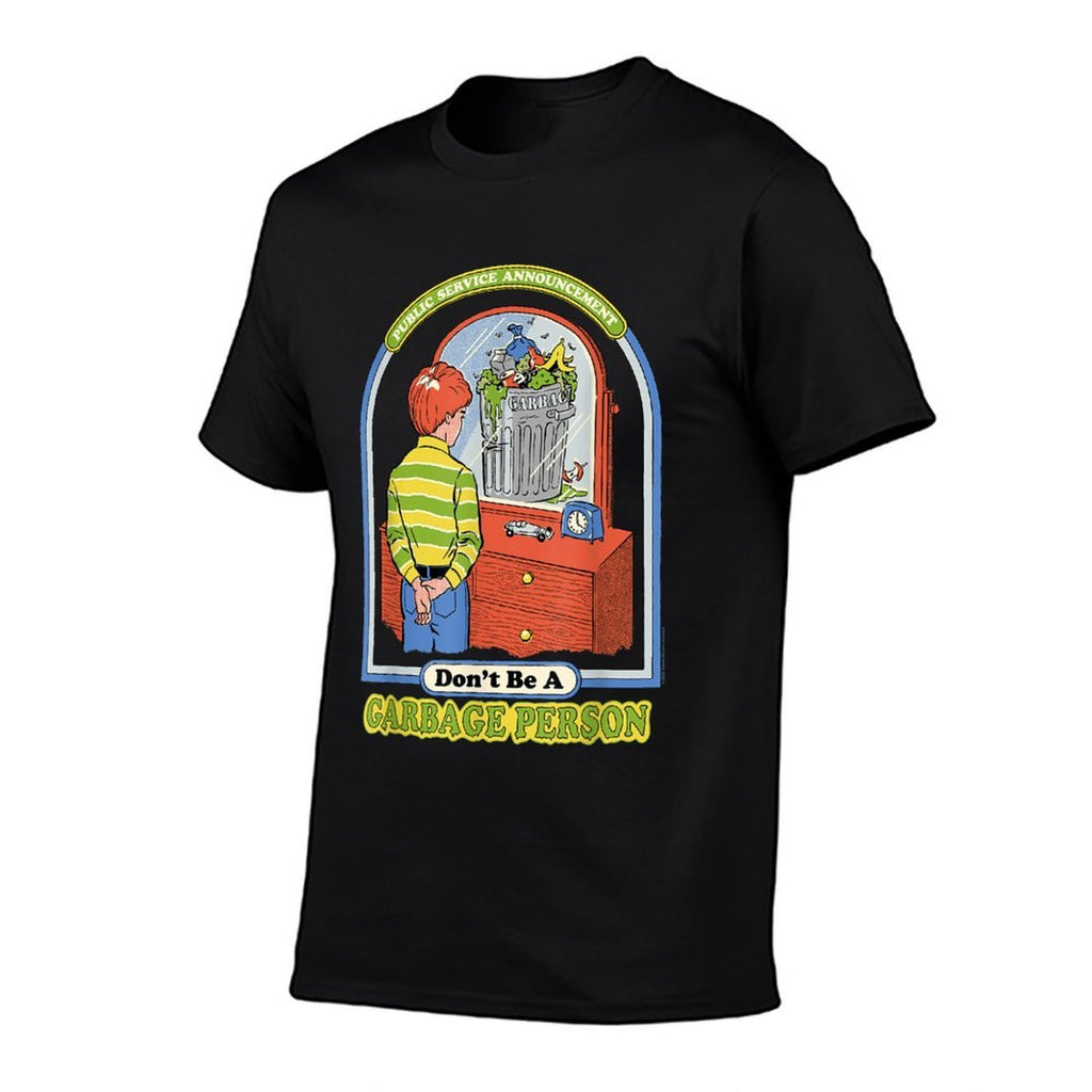 Steven Rhodes Dont Be A Garbage Person Funny Retro  Graphic-printed T-Shirt