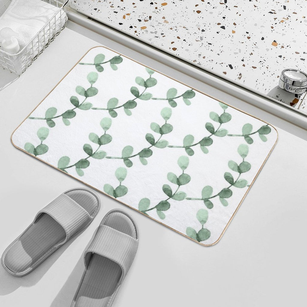 Simple Eucalyptus Pattern  Repositionable Bath Mat