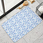 Floral Blue, Poetic Escape  Easy Maintenance Bath Mat