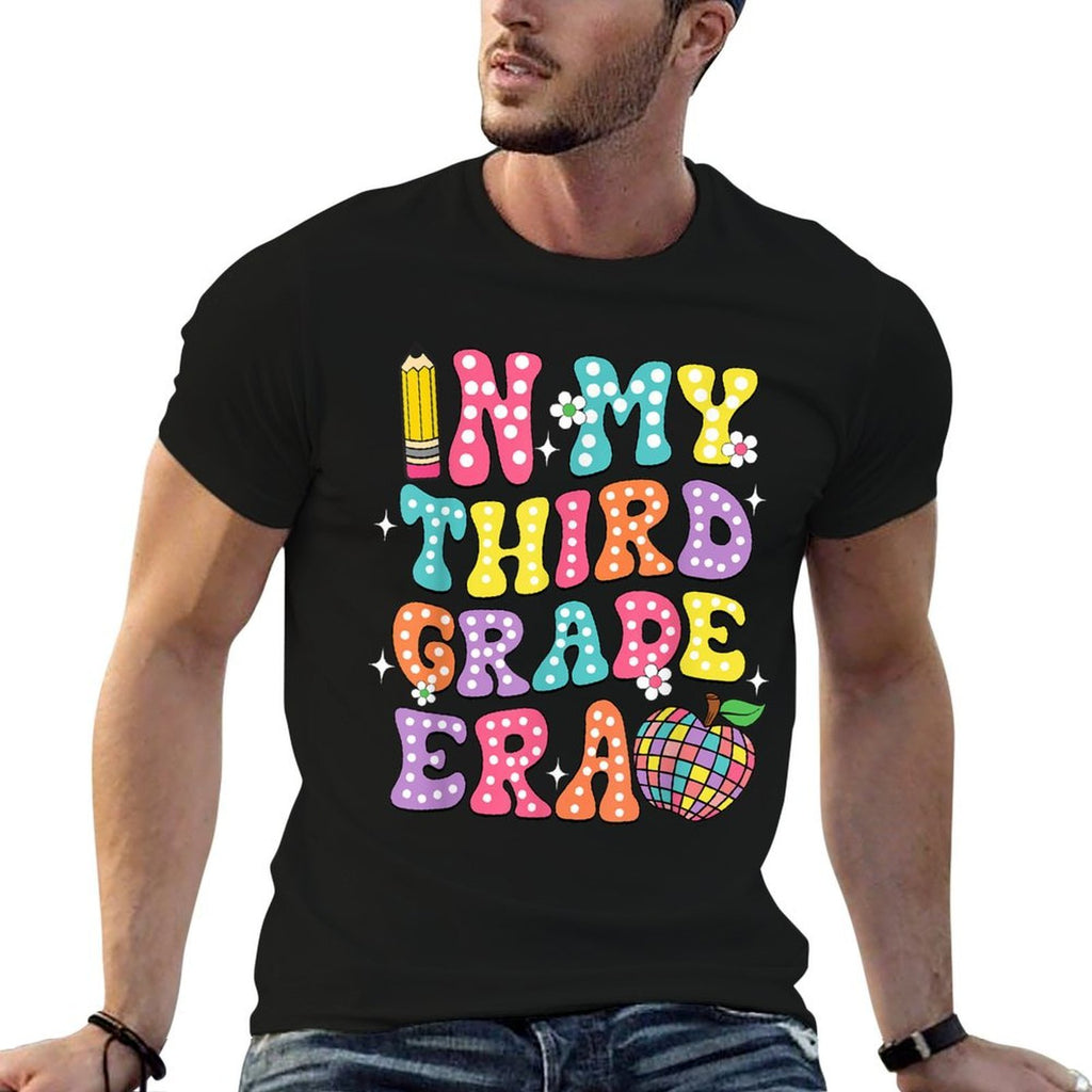 Retro Groovy In My Third Grade Era First Day Back To School  Trendy Pattern T-Shirt