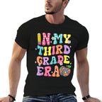 Retro Groovy In My Third Grade Era First Day Back To School  Trendy Pattern T-Shirt