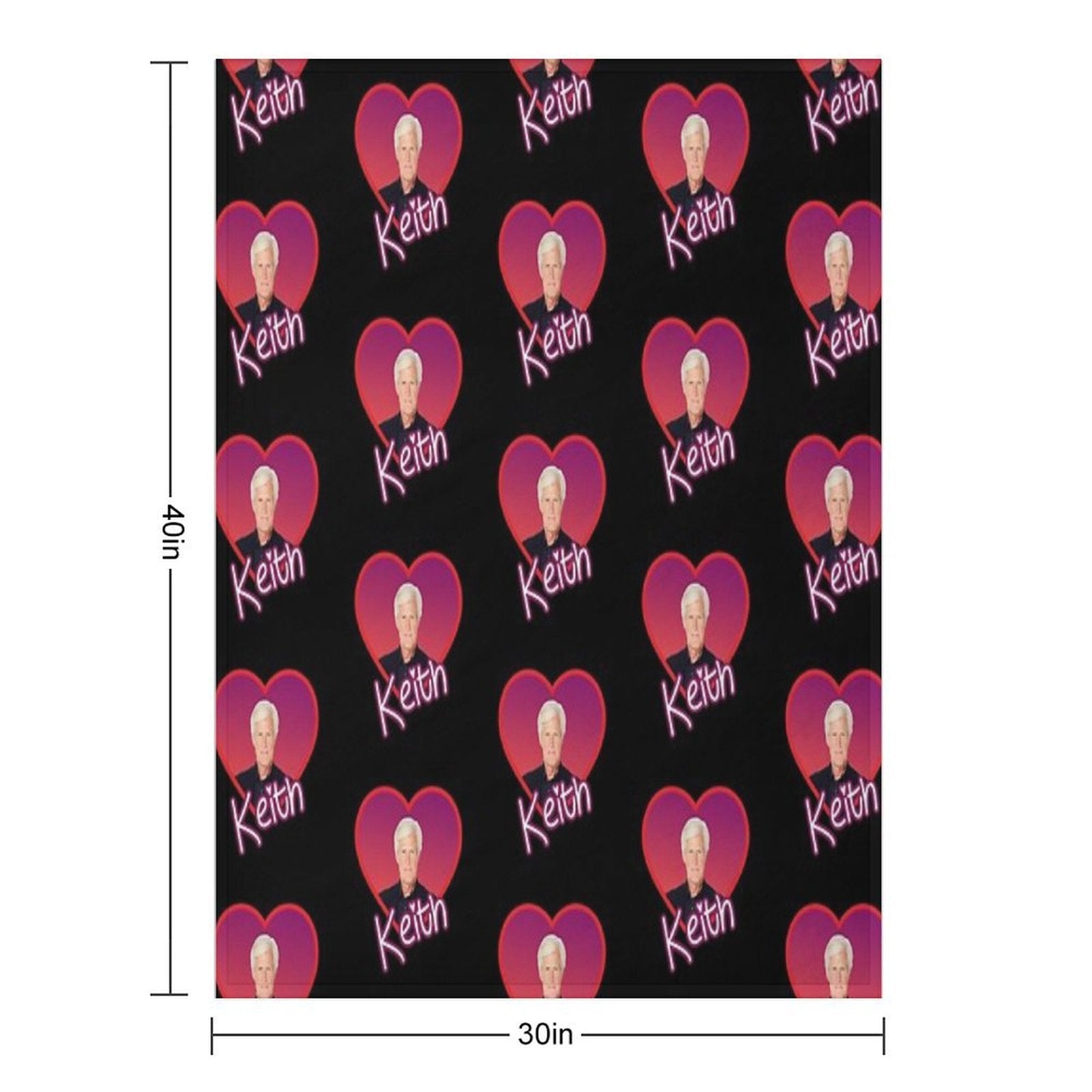 Dateline Keith Heart Quick-dry Throw Blanket