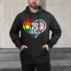 Free Mom Hugs Rainbow Pride Shrink-Resistant Hoodie