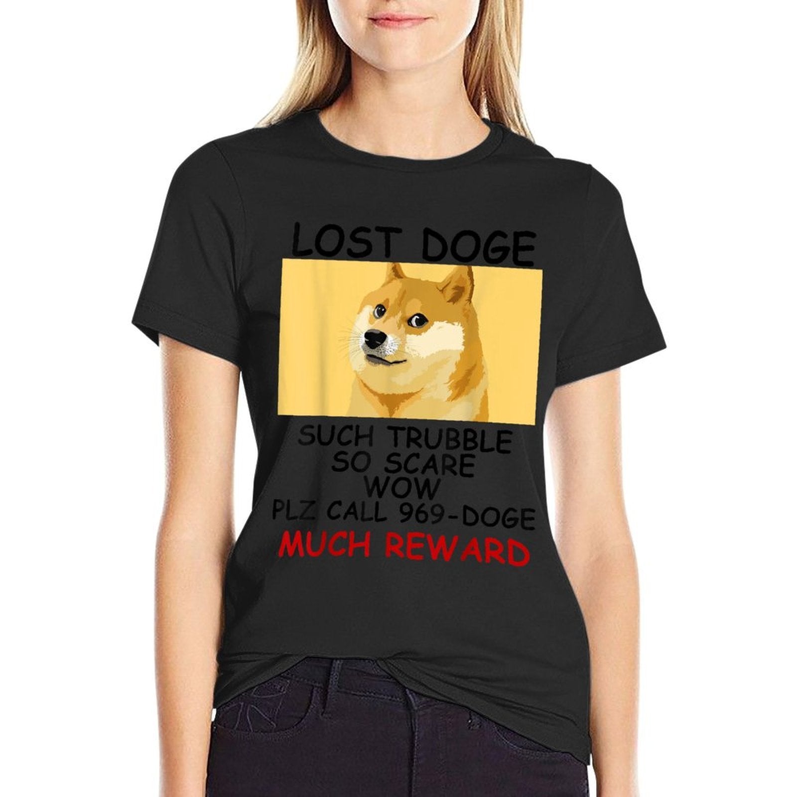 Very Lost Doge Funny Doge Meme  High-quality Stitching T-Shirt