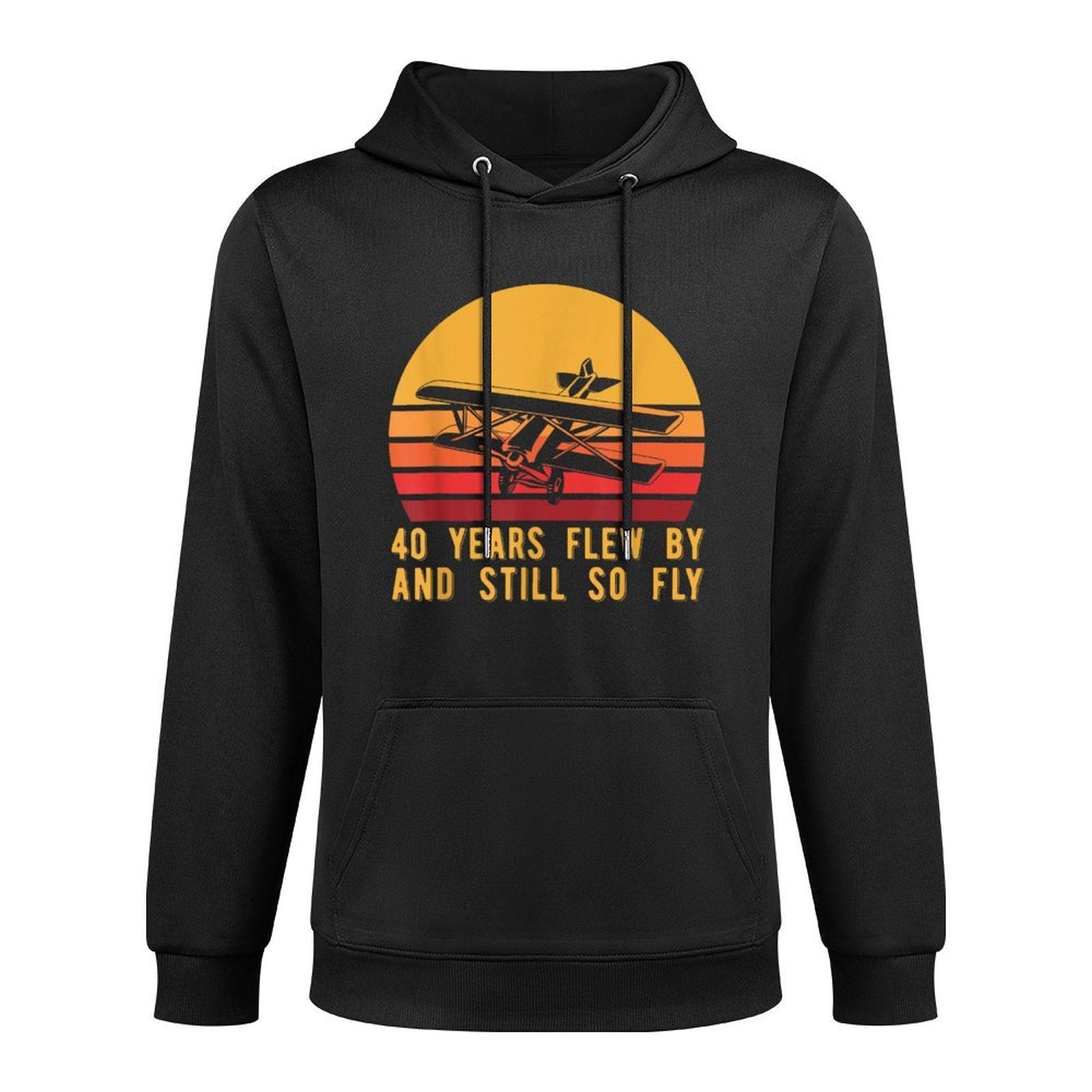 40th Birthday Biplane Turning 40 Airplane Pilot Shape Retention Hoodie
