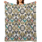Modern Luxury Accent with A Beige And Neutral Geometric Pattern Compact Throw Blanket