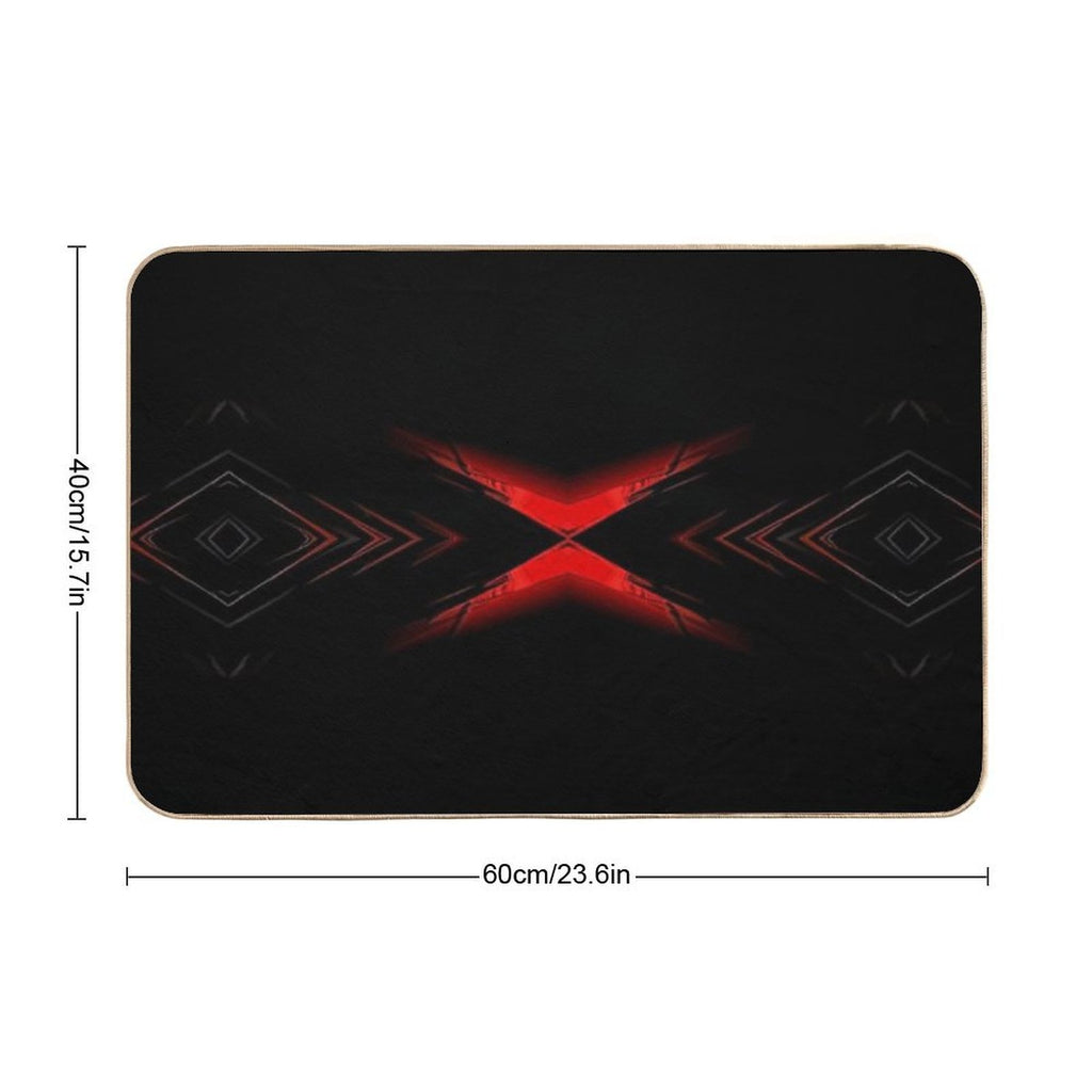 Black And Red Pattern  Long-Lasting Bath Mat